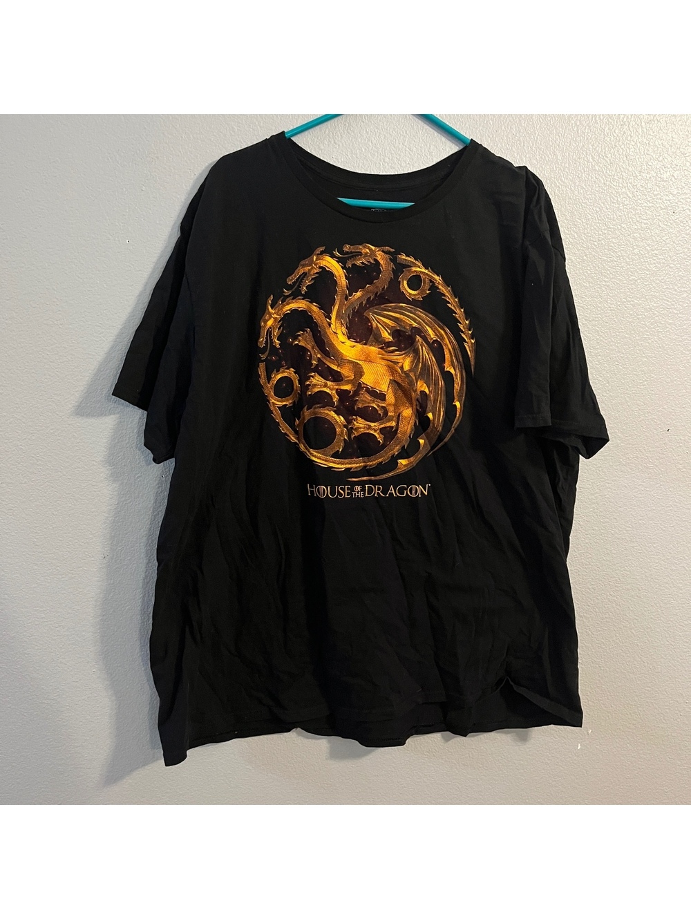 House of the Dragon T Shirt 3XL Black Gold Targaryen Three Headed Dragon HBO